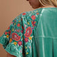 Umgee Velvet Embroidery Short Sleeve Blouse Blouses