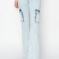 RISEN Full Size High Rise Cargo Flare Jeans Cargo Jeans