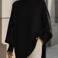 Women’s oversized black knit batwing sleeve round neck sweater