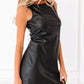Vegan Leather Sleeveless Mini Dress - DAVERRI FASHIONS