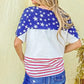 And The Why American Flag Print Tie Knot Front Casual Top - DAVERRI FASHIONS