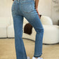 Judy Blue Full Size Mid Rise Destroyed Hem Distressed Jeans - DAVERRI FASHIONS