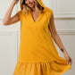 BiBi Ruffled French Terry Hooded Dress in vibrant yellow with ruffled hem