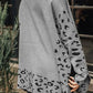 Slit Leopard Mock Neck Dropped Shoulder Sweater - DAVERRI FASHIONS