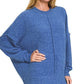 Zenana Brushed Melange Hacci Oversized Sweater - DAVERRI FASHIONS