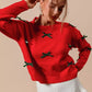 SO ME Ribbon Bow Applique Sweater - DAVERRI FASHIONS