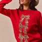 SO ME Sequins Bow Ribbon Embellished Christmas Sweater - DAVERRI FASHIONS