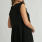 Umgee Full Size Raw Hem Linen Round Neck Sleeveless Top Plus Size Tops