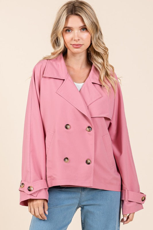 Mittoshop Double Breasted Long Sleeve Trench Coat Jacket Jackets