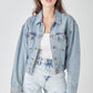 RISEN Full Size Button Down Cropped Denim Jacket - DAVERRI FASHIONS
