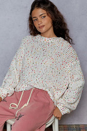 POL Round Neck Fringed Hem Sweater | Sweaters Daverri Fashions