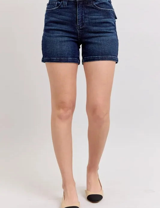 Judy Blue High Waist Back Flap Pocket Denim Shorts | Daverri Fashions
