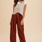 Anniewear Wide Leg Cargo Satin Pants Pants