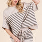 Lime 'N' Chili Striped Folded Half Sleeve Top and Shorts Set