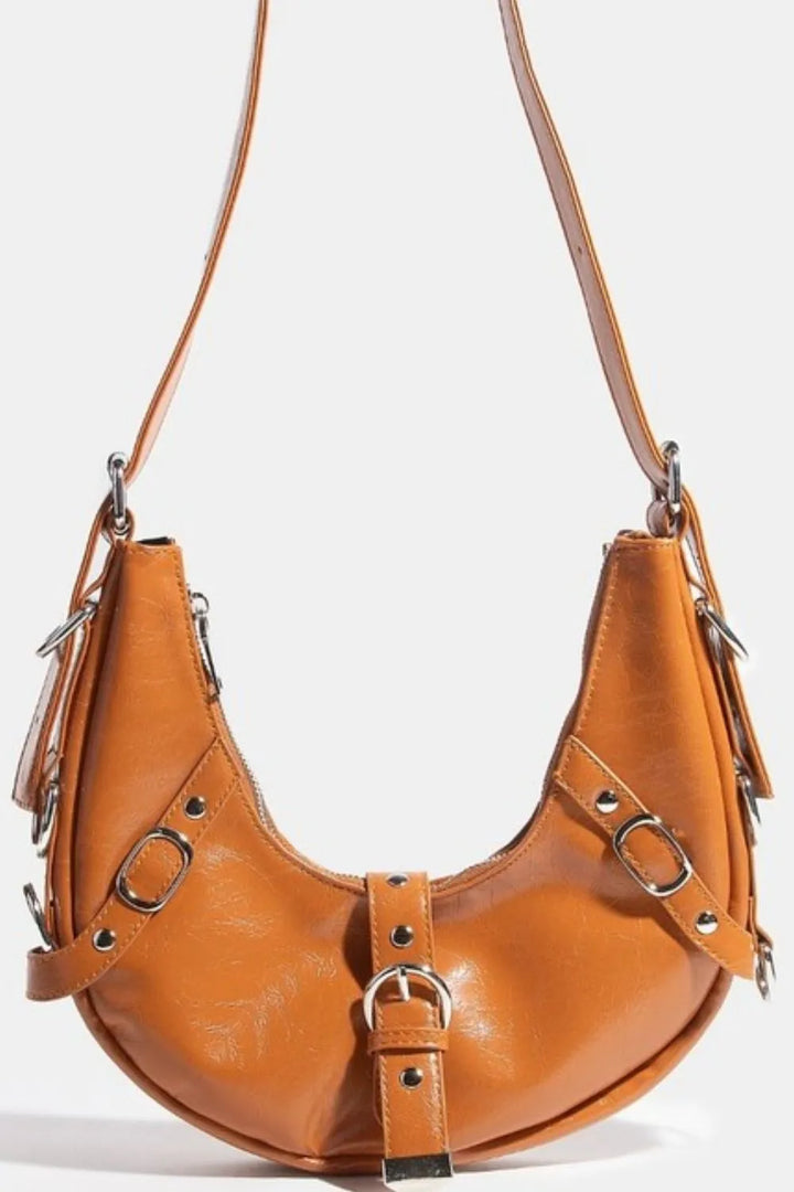 Fame Multi Belt Strap Accent Shoulder Bag Handbags