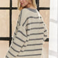 ADORA Horizontally Striped Button Up Cardigan - DAVERRI FASHIONS