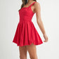 MABLE Poplin Square Neckline Bubble Mini Dress