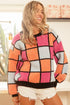 BiBi Multi Color Checker Pattern Sweater - DAVERRI FASHIONS