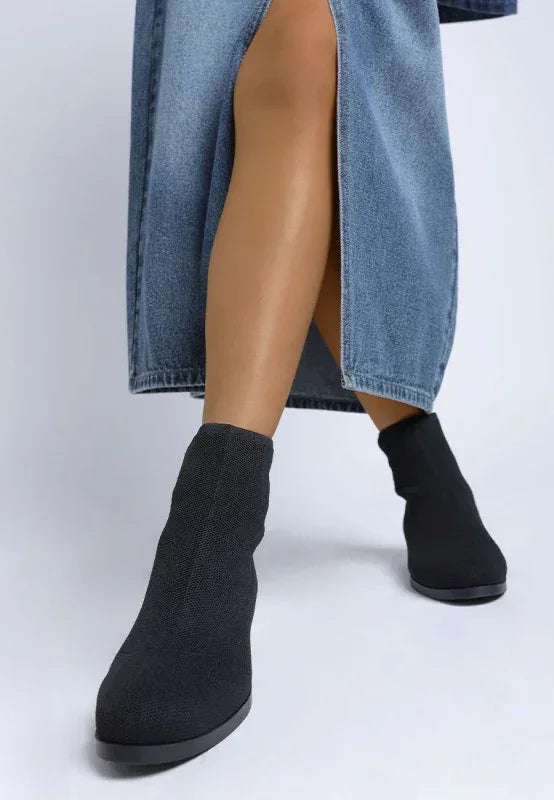 Rosamund Knitted Sock Boots - DAVERRI FASHIONS