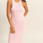 HYFVE Pink Round Neck Bodycon Ribbed Knit Dress SOFT PINK Tank Dresses