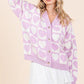 Mittoshop Checkered Heart Button Down Cardigan - DAVERRI FASHIONS
