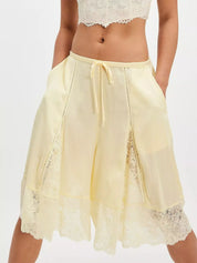 Lace Detail Shorts | Shorts Daverri Fashions