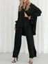 Button Up Long Sleeve Top and Pants Set - DAVERRI FASHIONS