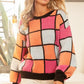 BiBi Multi Color Checker Pattern Sweater - DAVERRI FASHIONS