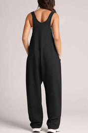 Lovelet Wide Strap Jumpsuit with Pockets | Overalls Daverri Fashions