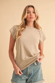 Aemi+Co Round Neck Short Sleeve T-Shirt | T-Shirts Daverri Fashions