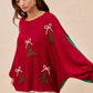 BiBi Christmas Theme Tree Embroidered Sweater - DAVERRI FASHIONS
