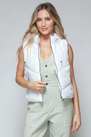 Snobbish Zip Up Quilted Hooded Vest | Vest Jackets Daverri Fashions