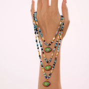 Zircon Bead Evil Eye Pendant Necklace | Necklaces Daverri Fashions