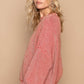 POL Distressed Washed Drop Shoulder Sweater
