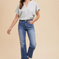 Annie Wear Distressed Raw Hem Straight Leg Cropped Jeans - DAVERRI FASHIONS
