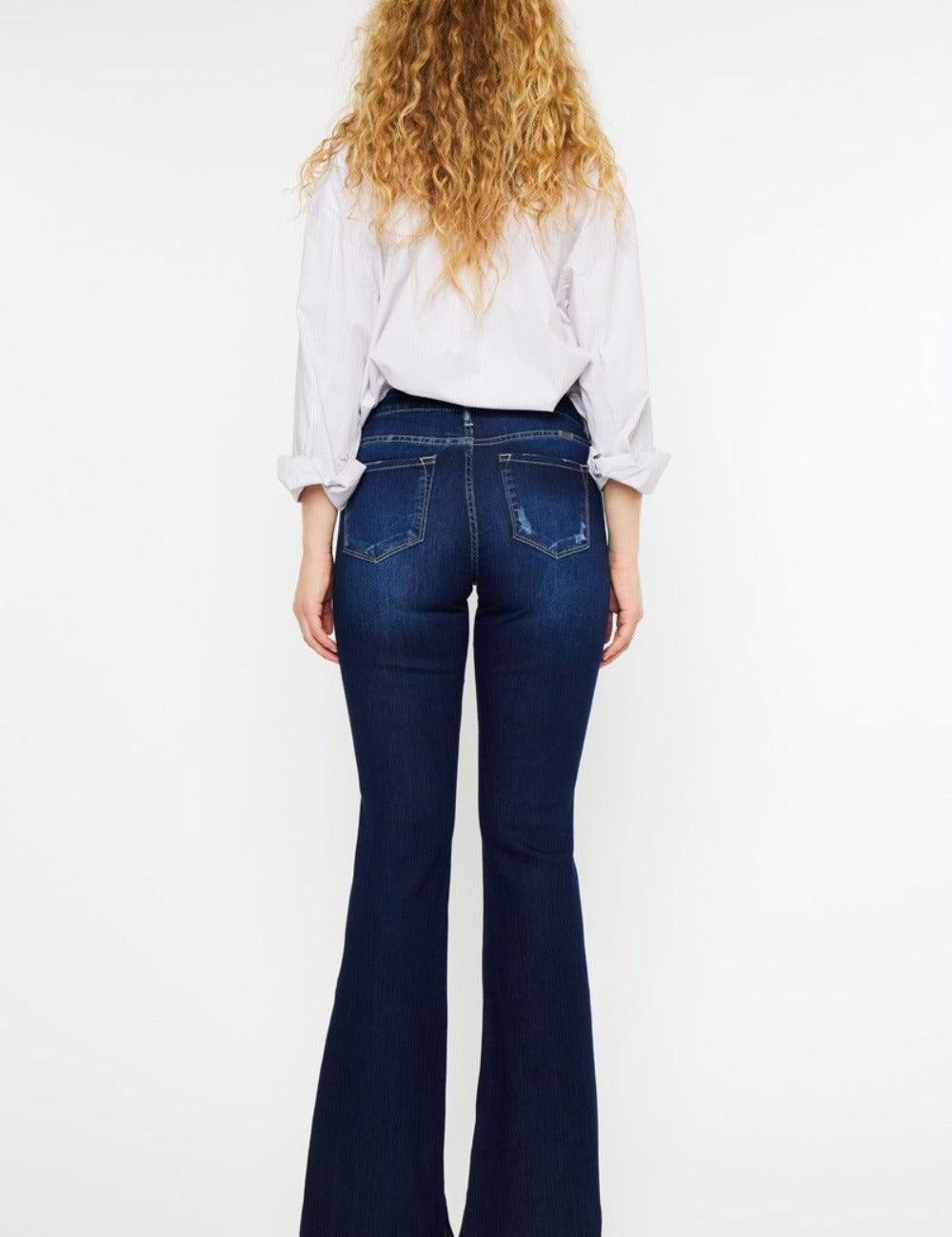 Kancan Mid Rise Slim Flare Jeans | Daverri Fashions