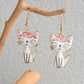Colorful Cat Dangle Earrings - DAVERRI FASHIONS