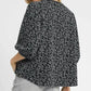 Umgee Leopard Print Jacquard Blouse with Puff Sleeves - DAVERRI FASHIONS