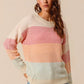 SO ME Multi Color Block Long Sleeve Sweater - DAVERRI FASHIONS