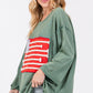 SAGE + FIG Plus Size American Flag Patch Drop Shoulder T-Shirt T-Shirts