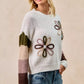 BiBi Flower Color Block Sweater - DAVERRI FASHIONS