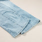Daverri Fashions womens wide leg light-wash denim jeans with pockets