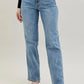 Judy Blue Frayed Hem Cell Phone Pocket Dad Jeans - DAVERRI FASHIONS