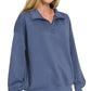Zenana Scuba Quarter-Zip Sweatshirt - DAVERRI FASHIONS