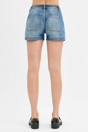 RISEN Low Rise Patched Pocket Shorts | Shorts Daverri Fashions