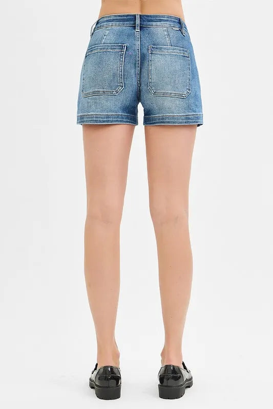 RISEN Low Rise Patched Pocket Shorts Shorts