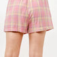 And The Why Plaid Print Smocked Detail Casual Shorts