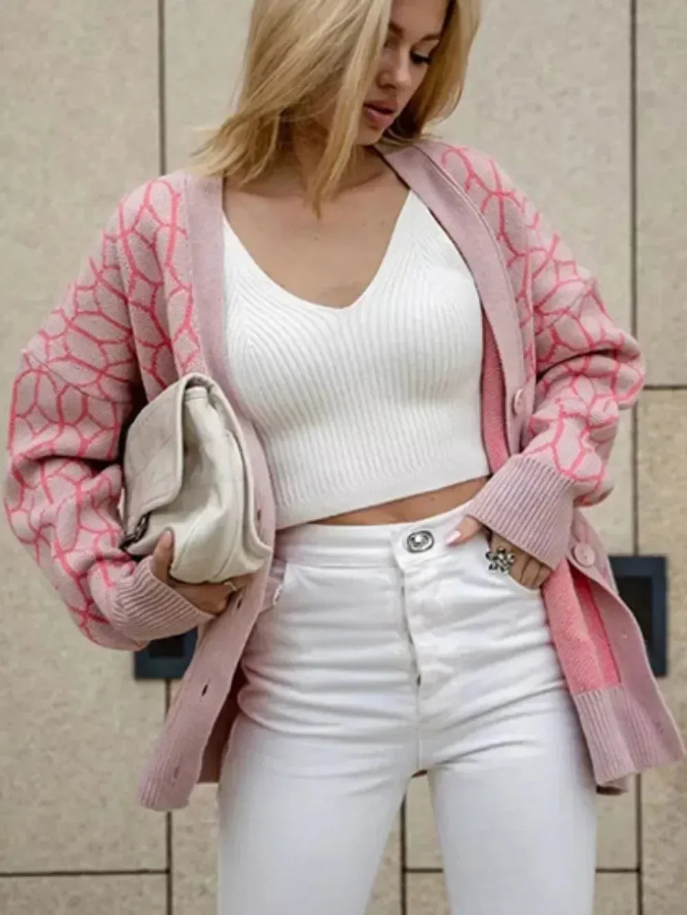 Button Up Long Sleeve Cardigan - DAVERRI FASHIONS