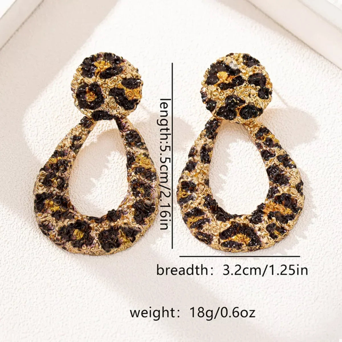 18K Gold-Plated Leopard Dangle Earrings - DAVERRI FASHIONS
