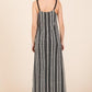 GeeGee Plus Size Striped Scoop Neck Beaded Strap Maxi Cami Dress Cami Dresses